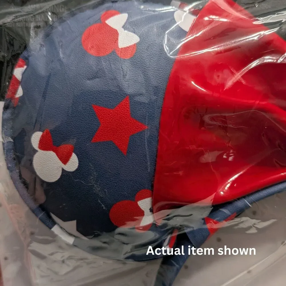 🎀 Disney Minnie Mouse Patriotic Headbands Set of 2 Red White Blue Stars